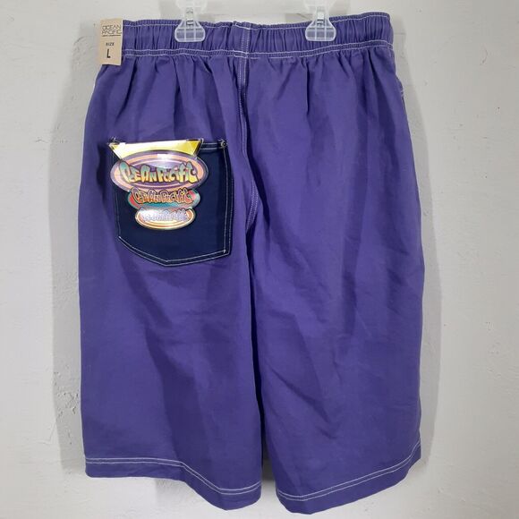 Vtg Ocean Pacific OP Mens L Oversize Baggy Purple Utility Shorts Made In USA NWT - Picture 5 of 11